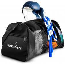 Longevity Gear Mesh Bag | Duffle Bag | Boxing Bag | Gym Bag | MMA, BJJ, Swimmers, Active Athletes | Breathable Duffel Bag for Sweaty Clothes and Equipment