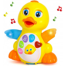 Yiosion Musical Flapping Yellow Duck Interactive Action Educational Learning Walking Light Up Dancing Toy