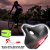 Giddy Up! Bike Seat - Most Comfortable Memory Foam Waterproof Bike Saddle, Universal Fit, Shock Absorbing Including Mounting Wrench - Allen Key - Reflective Band and Waterproof Protection Cover