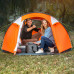 MOON LENCE Outdoor Camping Tent 3 to 4 Person Tent with Screen Room Double Doors & Double Layer Waterproof Design 2000MM